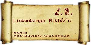 Liebenberger Miklós névjegykártya
